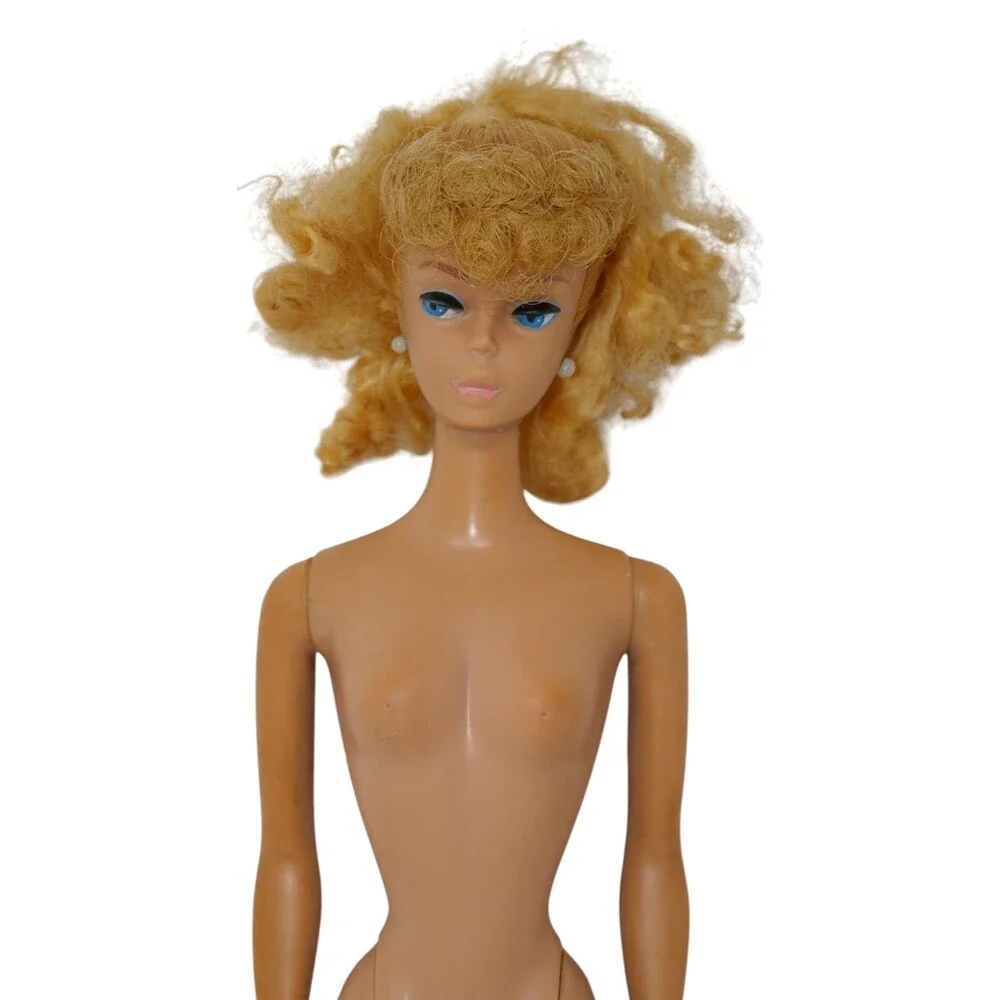 Mattel 1962 Ash Blonde Ponytail Barbie #6 with Red Bathing Suit